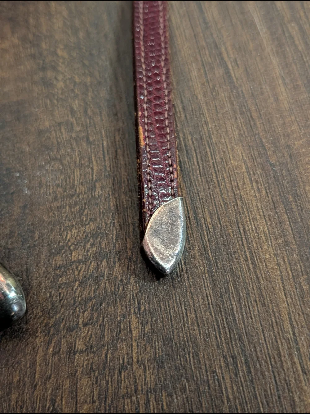 KIESELSTEIN-CORD Early VTG Burgundy Lizard Sterling Silver 4pc Western Belt